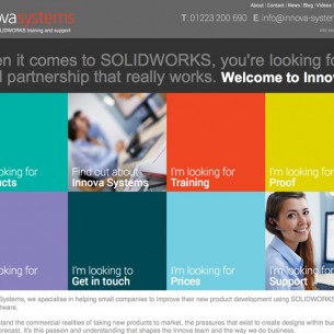Innova Systems home page web design