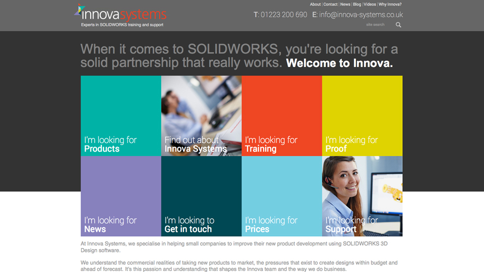 Innova Systems home page web design