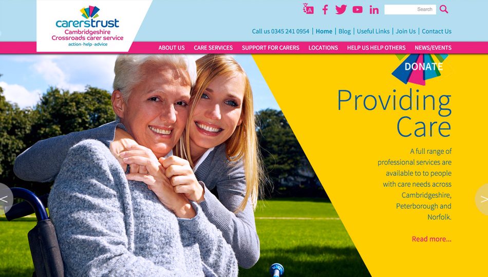 Website design for Carers Trust Cambridgeshire