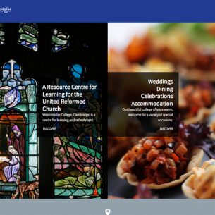 Website design and photography for Westminster College, Cambridge