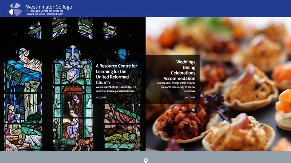 Website design and photography for Westminster College, Cambridge